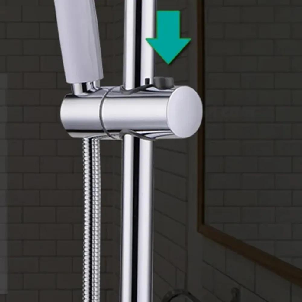 Shower Rail Slide Adjustable Hand Bracket for Slide Bar 18-25MM Diameter Polished Chrome Replacement Handheld Shower Head Holder