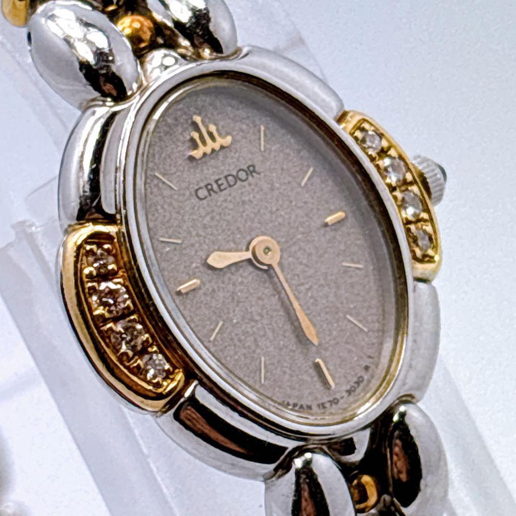 [USED] 416 Seiko Credor 1E70-3040 Diamond Oval Wristwatch