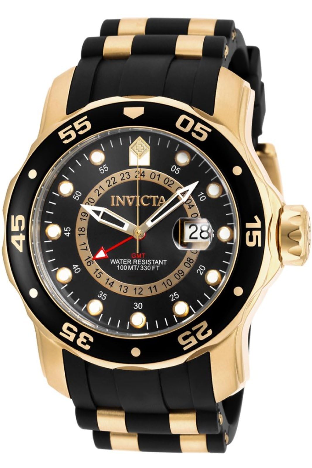 

Pro Diver Quartz 48mm Case Золотий чорний поліуретановий ремінець з нержавіючої сталі Чорний циферблат 6991 [Invicta] Чоловічий [Елемент] чорний