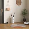 Steel Umbrella Stand With 4 Hooks And Removable Drip Tray Decorative Design 17x17x41 Cm White