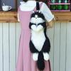 Handmade Plush Storage Bag Animal Black Cat Zippered Pouch Fashion Gift For Women Anniversary Birthday Lolita Decor With Gift