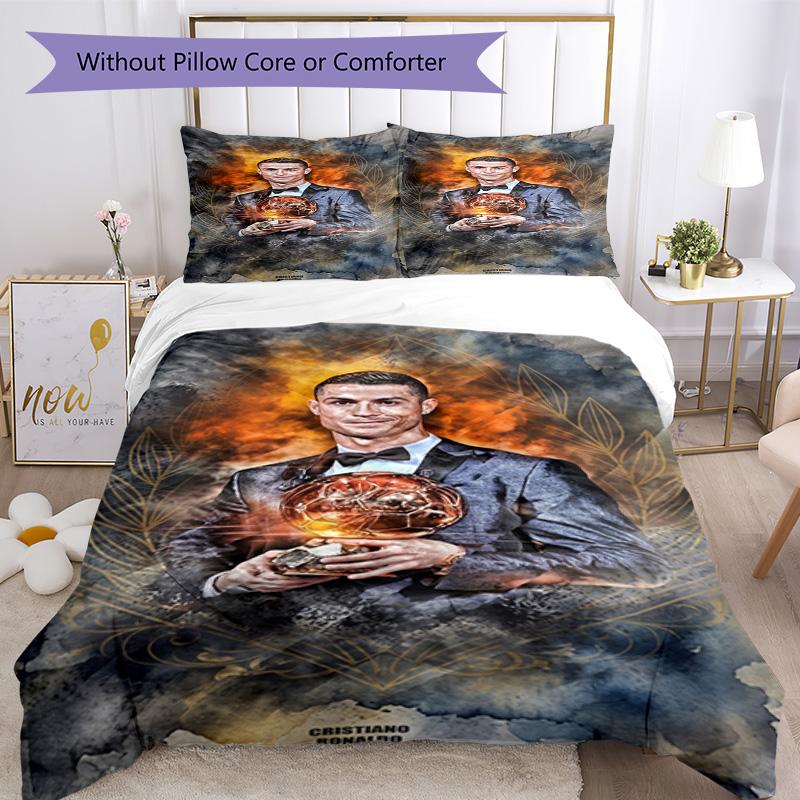 Ensemble de literie Cristiano Ronaldo Housse de couette respirante avec taies d'oreiller Linge de lit décoratif pour chambre à coucher Décoration de maison Cadeau d'anniversaire