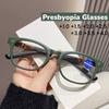 Fashionable Retro Square Frame Far Sighted Finished Product With Blue Light Barrier Optical Prescription Eyeglasses +1.0 To +4.0