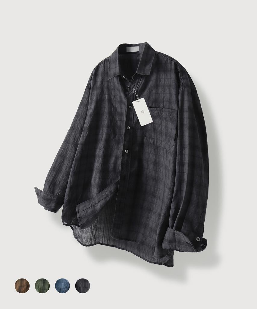 MOOD INSIDE Vintage Wrinkle Check Shirt_4 Colors