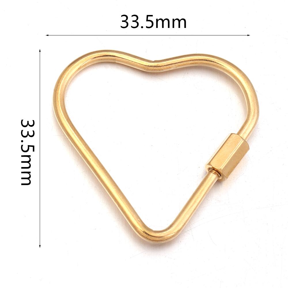 2pcs/lot Stainless Steel Screw Clasps Oval Heart Shape Carabiner Lock Clasp For Jewelry Connector Fastener DIY Keychain Supplies