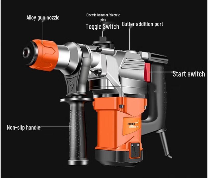 Chuangyi Electric Rotary Hammer & Impact Drill Kit CN Plug (adapter Included)