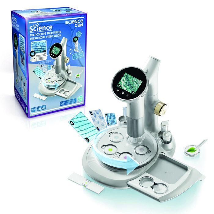 Canal Toys - So Science - Microscope vidéo Vision 1000 avec écran intégré, base rotative et capture photo/vidéo - COS 007