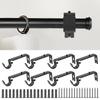 8Pcs Iron Adjustable Curtain Rod Bracket Rust Resistant Quick Mounting Drapery Rod Wall Holder for Home Living Room Bedroom