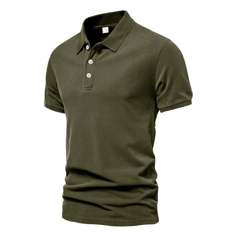 Men's Solid Color Short Sleeve Polo Shirt Basic Casual Golf Top
