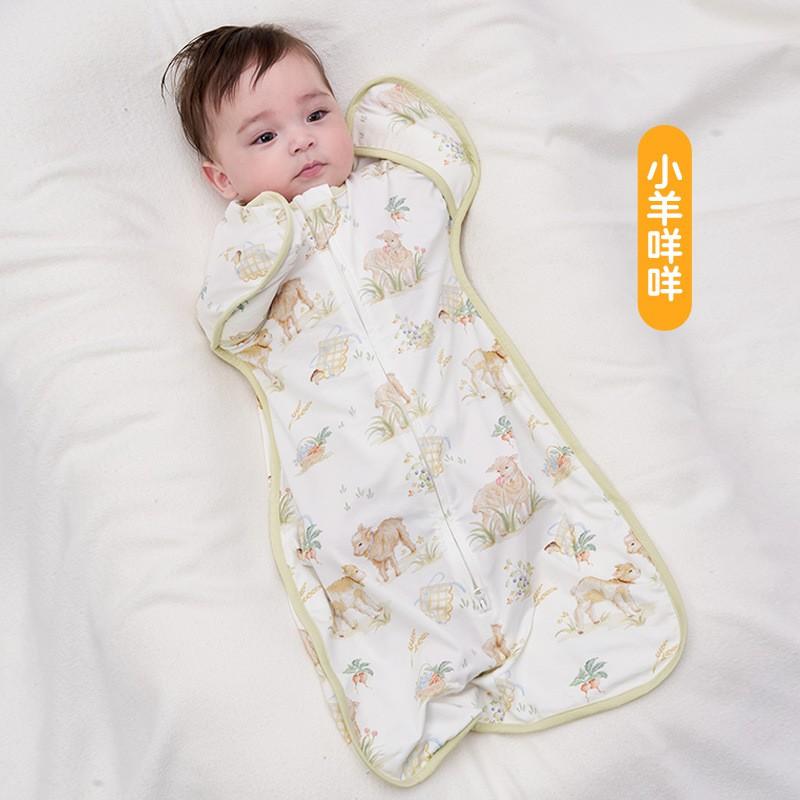 Bamboo Cotton Swaddle Sleep Sack Newborns Anti Startle Wrap Lightweight Baby Sleeping Bag A-Class Safe
