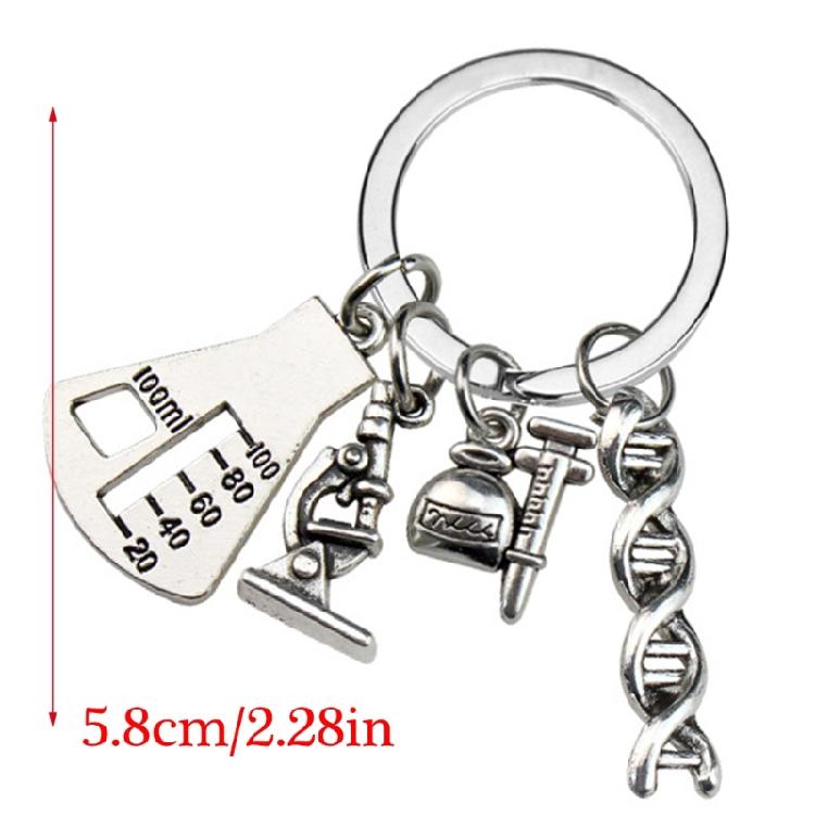Elegant Key Rings Unique Science Bag Accessory Stylish Microscope Key Holder for Jewelry and Everyday Key Organization