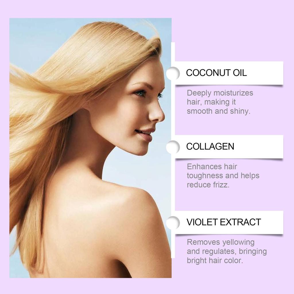 EELHOE Purple Shampoo Bleaching Light Gray Hair Silver Hair Special Nourishing Hair Daily Color Protection Cleansing Shampoo 100ml