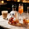 Halloween Party Getränkebehälter Geist Kürbis Wein Dekanter, Horror Thema Glasflasche mit Schwarzer Katze Deckel, Gruseliger Dekanter Spirituosen für Filmabende