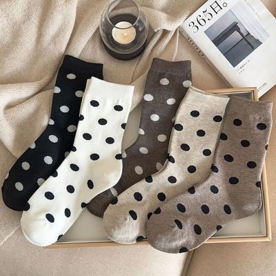 Niedliche Socken Damen Kawaii Winter Socken Punkte Gedruckt Japanischer Stil College Lange Crew Socken Kostenloser Versand Harajuku Calcetines Mujer