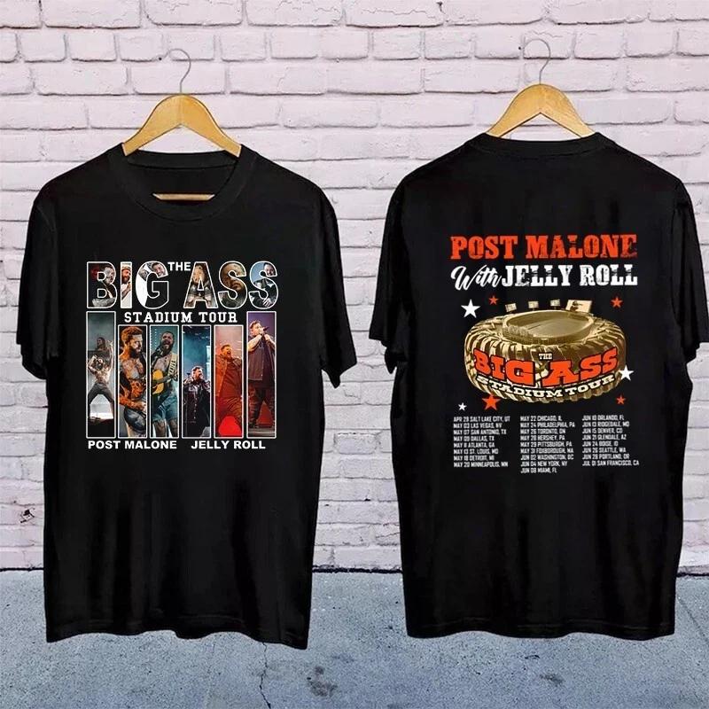 Футболка POST MALONE, Футболка The Big Ass Stadium Tour 2025, Футболка рэпера Jelly Roll XL