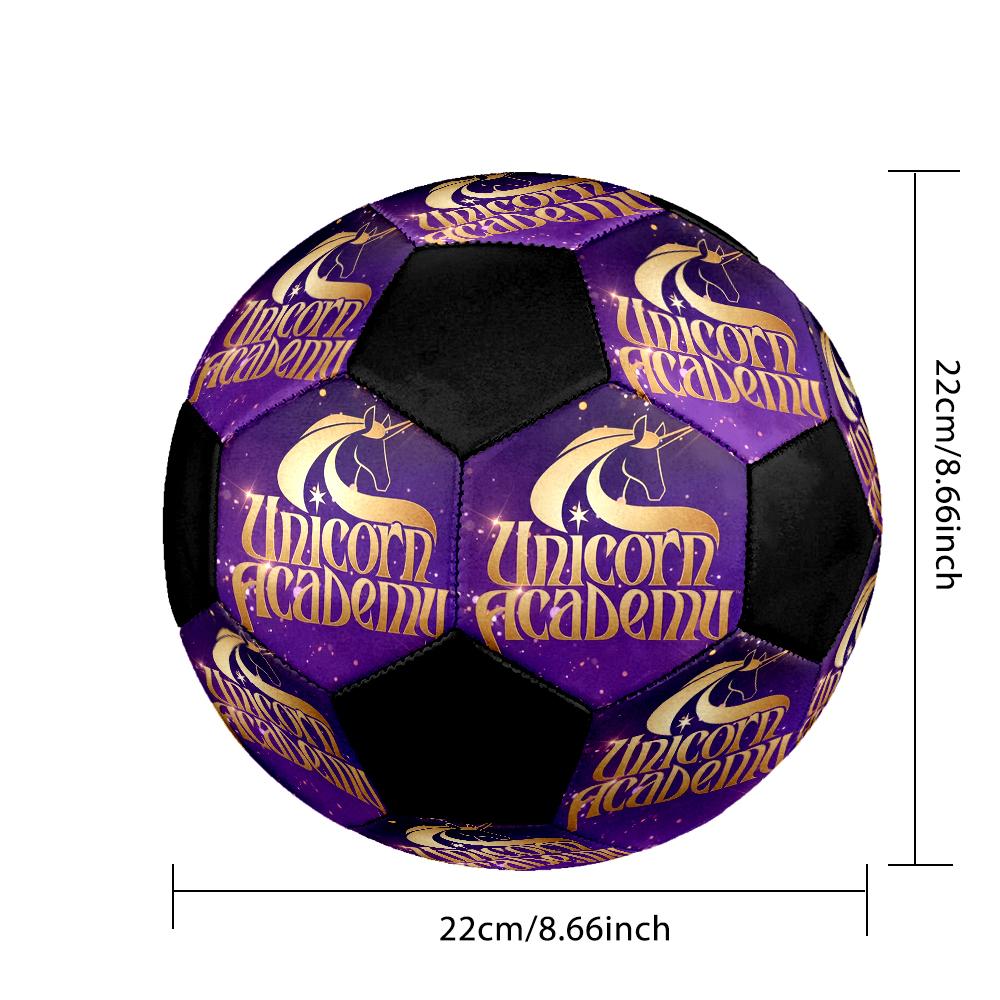 Unicorn Academy Indoor Soccer Ball Colorful Machine Stitched PVC Size 5 Team Training Competition Ready Durable High-Bounce Cool Sports Gift