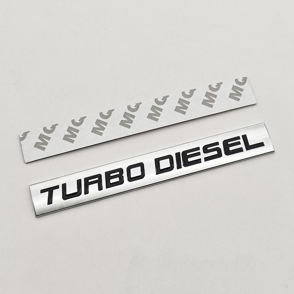 3D Chrome Metal Car Sticker TURBO DIESEL Logo Emblem Rear Trunk Fender Badge Decal For Isuzu Kia Hyundai Toyota Ford Accessories