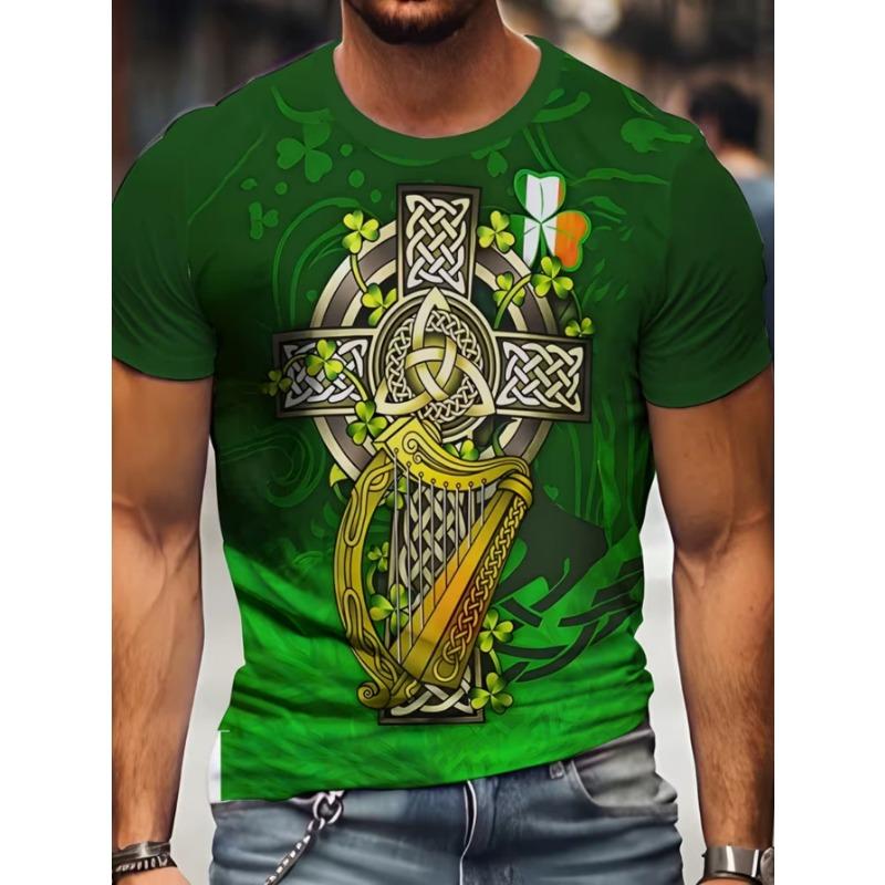 Men's Fashion 3D Printed Men's T-Shirt Round Neck Short Sleeve Trendy Street Wear