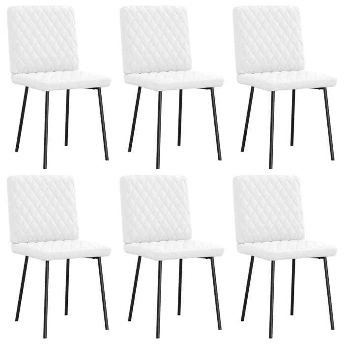 VidaXL Chaises à manger lot de 6 blanc similicuir, chaise, chaise de salon, chaise d'appoint, chaise de cuisine, siège à 3315489