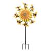 Giravento Api Rotazione 360 Gradi Mulino a Vento Girasole Arte da Giardino con Palo Scultura Cinetica a Vento in Metallo per Decorazione Casa Prato Cortile Patio