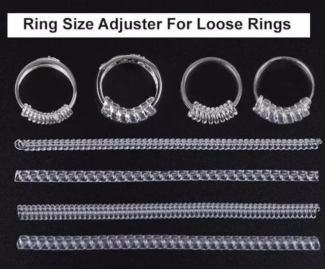1/4pcs Ring Size Reducer Tools Spiral Spring Based Rings Adjust Invisible Transparent Tightener Resizing Tool Jewelry Guard