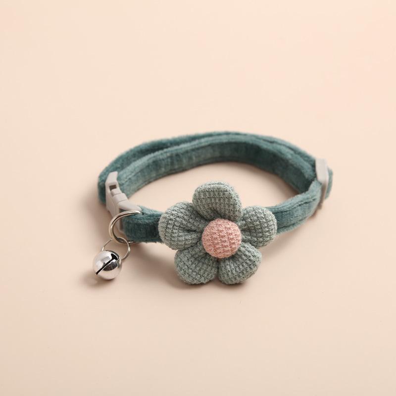 Cat Collar with Cute Flower Adjustable Buckle Cat Collar Bell Collar Cat Small Pet Supplies Kitten Collar Small Dog Acce