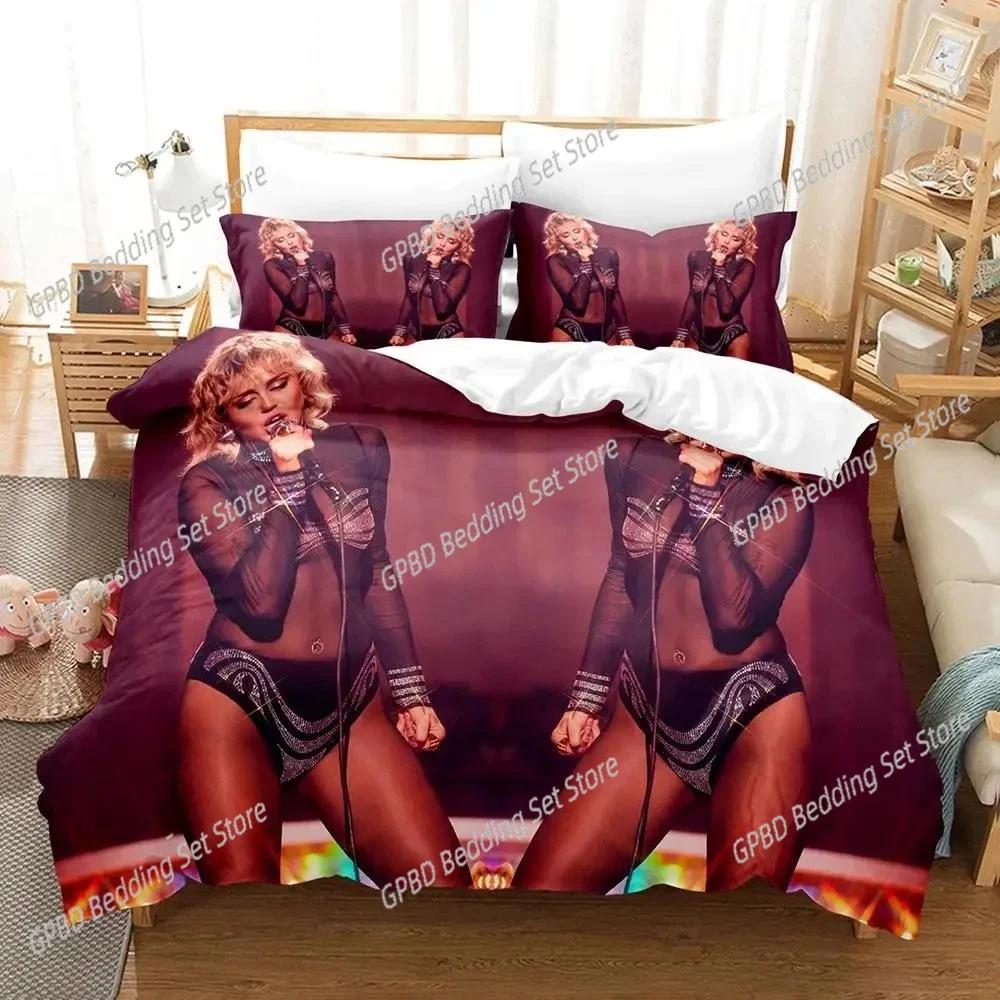 Singer Miley Cyrus Beding Set For Bedrom Soft Modern Bedspreads Comefortable Children Kids Soft Duvet Cover Comfortable Quilt Cover And Pilowcase
