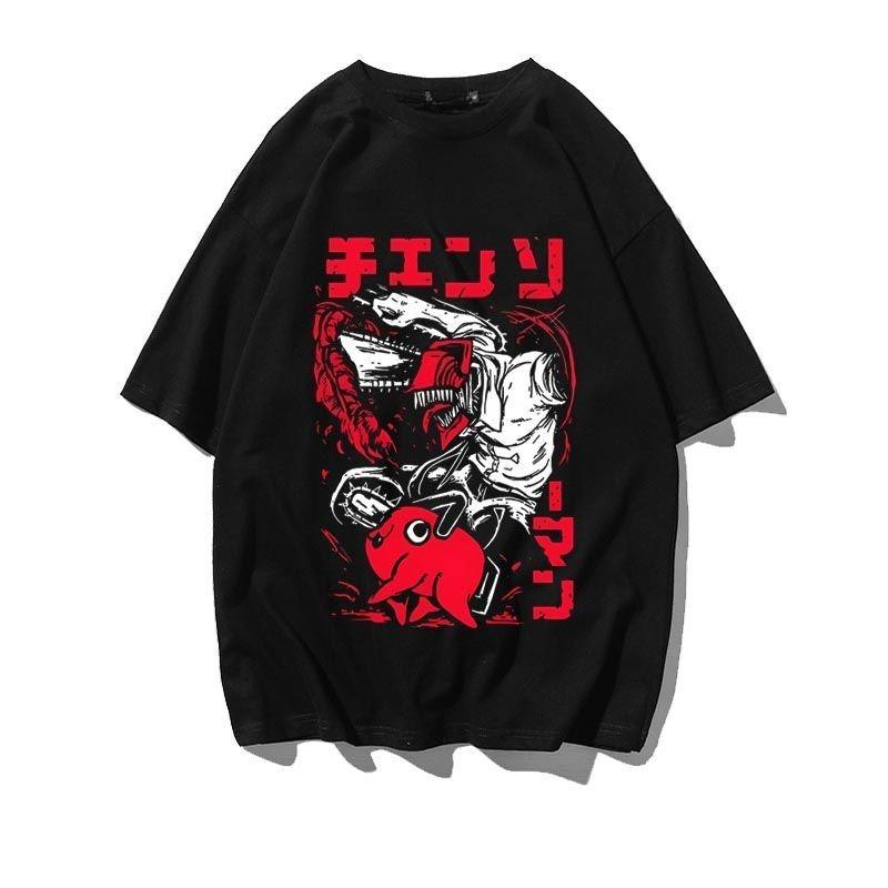 

2026 Chainsaw Unisex Chainsaw Unisex Peripheral Short Sleeve TShirt Funny Anime Japanese Secondary Yuan Clothes Unisex and Women Top Tee S