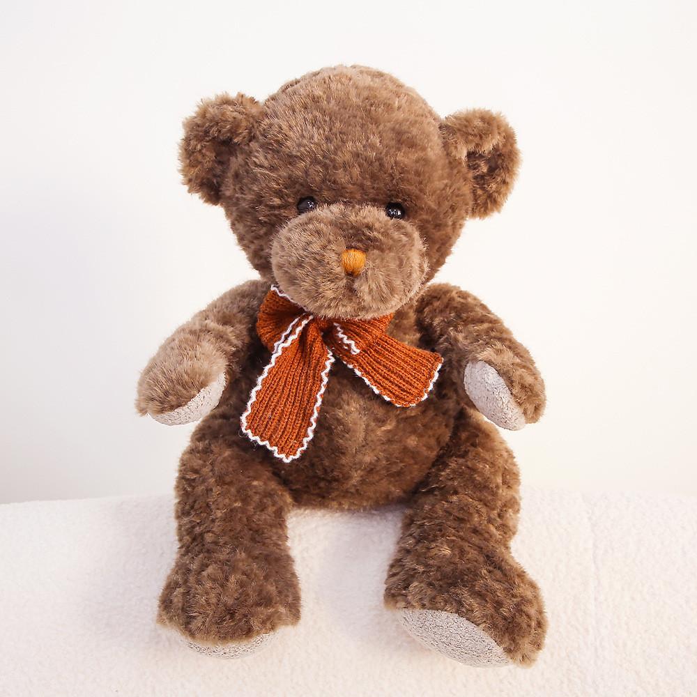Plush Teddy Bear Gift For Girlfriend With Bow Tie Soft Stuffed Animal For Birthday Celebration