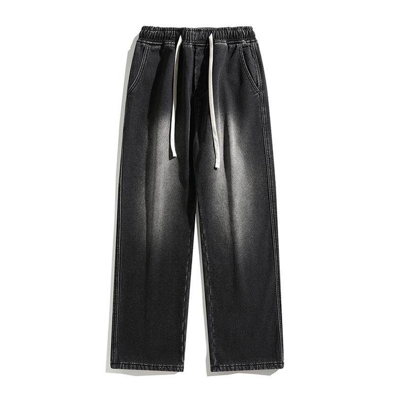 

Новый Зимний Стиль Плюс Бархат Шлифованный Белый Серый Поношенные Джинсы Мужские Свободные Прямые Утепленные Широкие Брюки 3XL