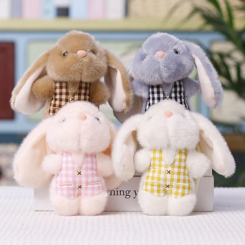 Cartoon Rabbit Plush Toy Keyring With Short Plush Material For Kids And Teens