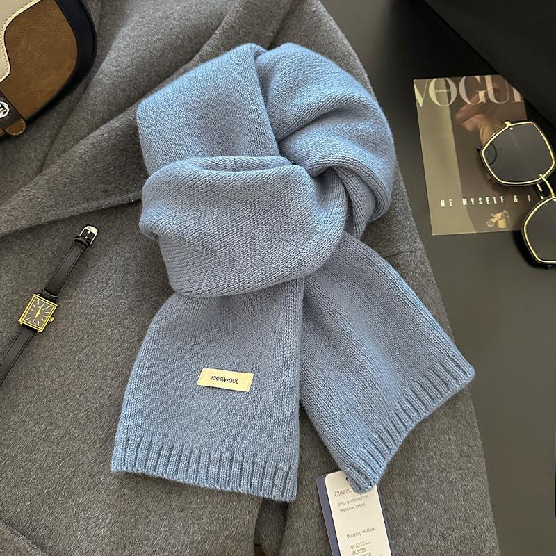 18-color scarf women's winter high-end soft waxy season warm thickened knitted wool couple scarf Korean