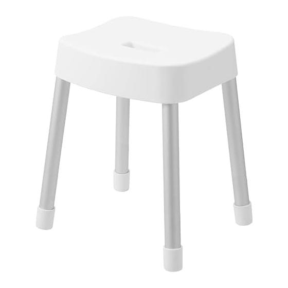 Yamazaki Jitsugyo Magnetic Bath Chair SH40 White W34.1 x D28.5 x H40cm MIST Aluminum Legs Easy to Dry Hygienic Height 40cm 10375