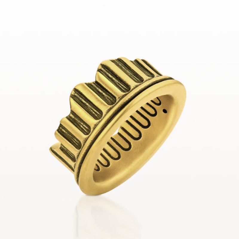 Yin Taifei Ретро Позолоченное Бронзой Регулируемое Унисекс Открытое Кольцо Open Adjustable