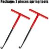 2 Pieces Exhaust Spring Puller Tool - PSLER Universal T Shaped Handle Motorcycle Exhaust Spring Hook With Rubber Coating Accessories For Snowmobile,