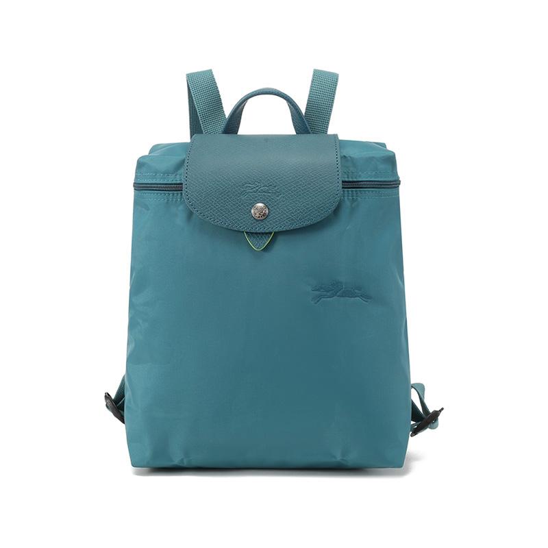 Longchamp Le Pliage Green Foldable Practical Recycled Canvas Backpack Women backpack Peacock-Blue 1699919P89 Basic Set Bag 25140₽