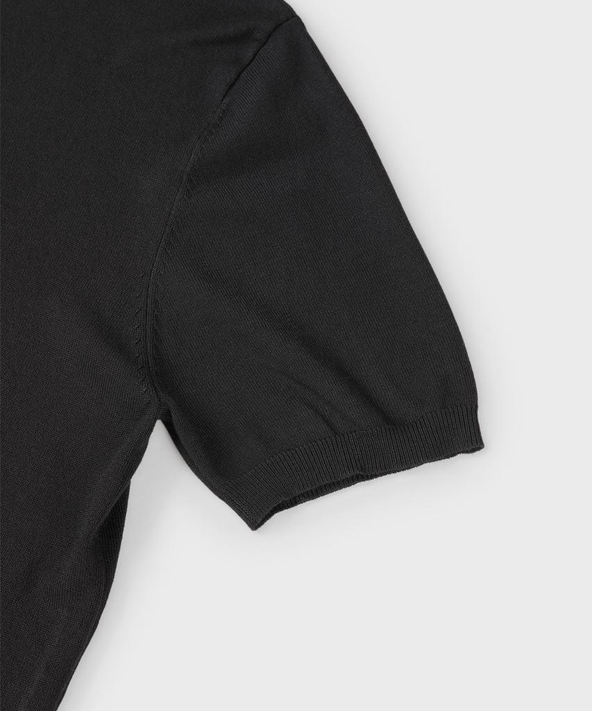 PANICALE Charcoal Viscose Blend Polo Knit (Type B)