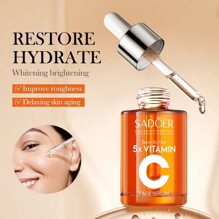 5-In-1 Vitamin C Skincare Travel Set (Moisturizer, Toner, Cleanser, Night Cream), Hypoallergenic For