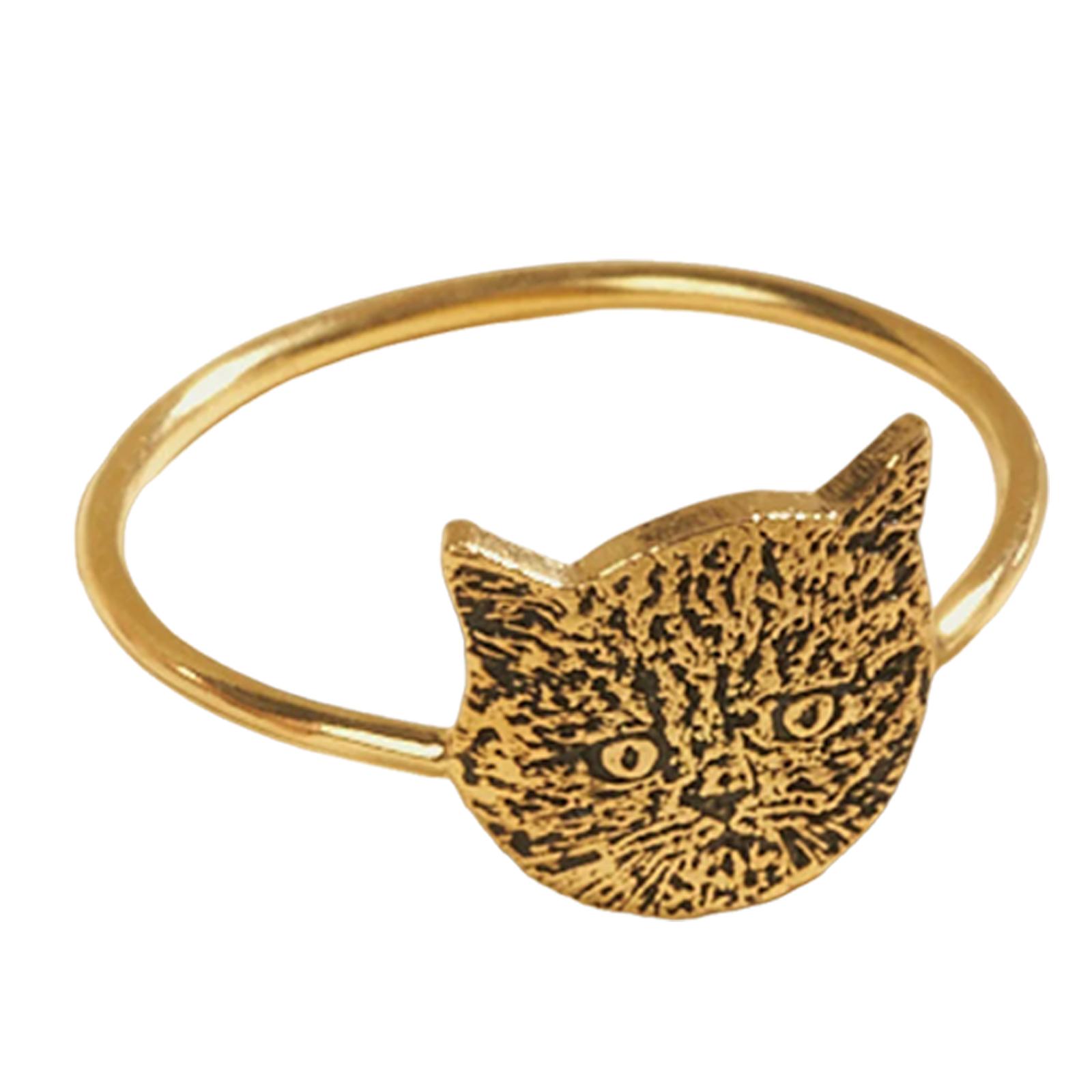 

Personalized Engraved Pet Head Outline Ring One Size золотой