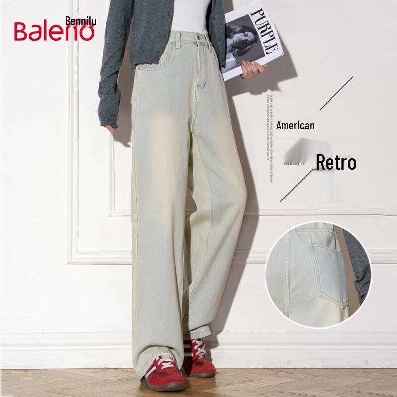 

Baleno Thickened Warm High-Waist Wide-Leg Straight Jeans 2XL