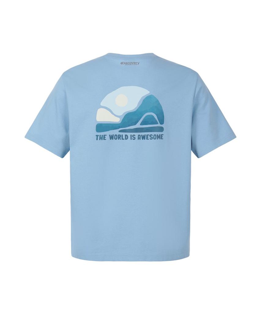 DISCOVERY EXPEDITION Uni Sunrise Graphic Short Sleeve T-Shirt (Blue)