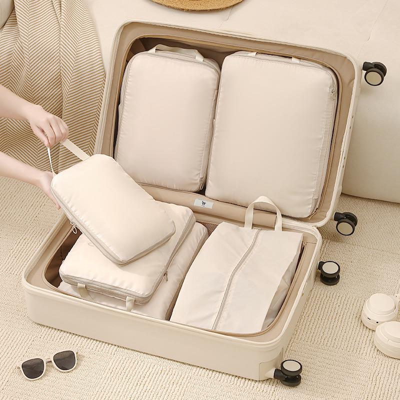 Four-Piece Travel Compression Bag Set for Clothes, Underwear, Toiletries, and Cosmetics