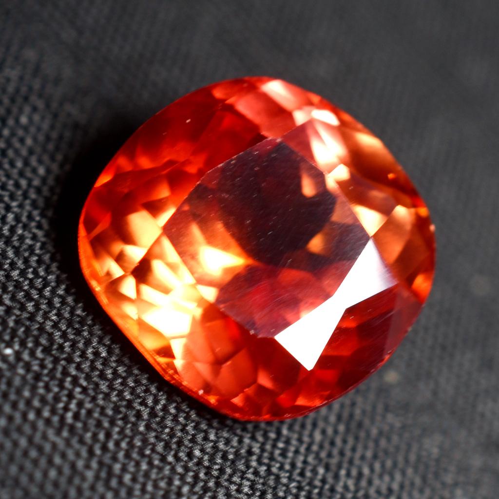 Natural Orange Sapphire Loose Gemstone 8.15 Ct Square Cut September Birthstone for Gem Collections