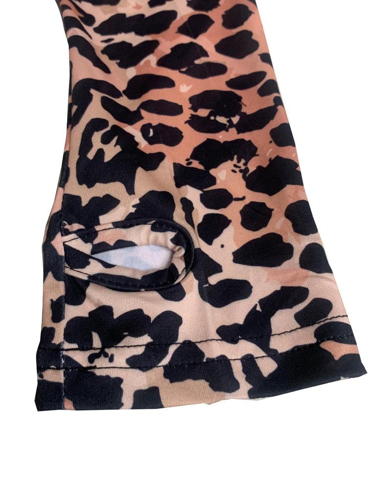 2024 Leopard Print Sexy Zipper Bodysuit - Women's Long-Sleeve
