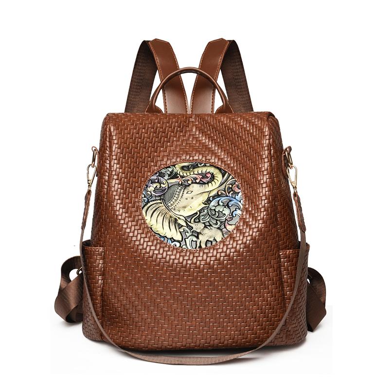 PU Backpack Women Anti-Theft Backpack Multi-Function Shoulder Bag
