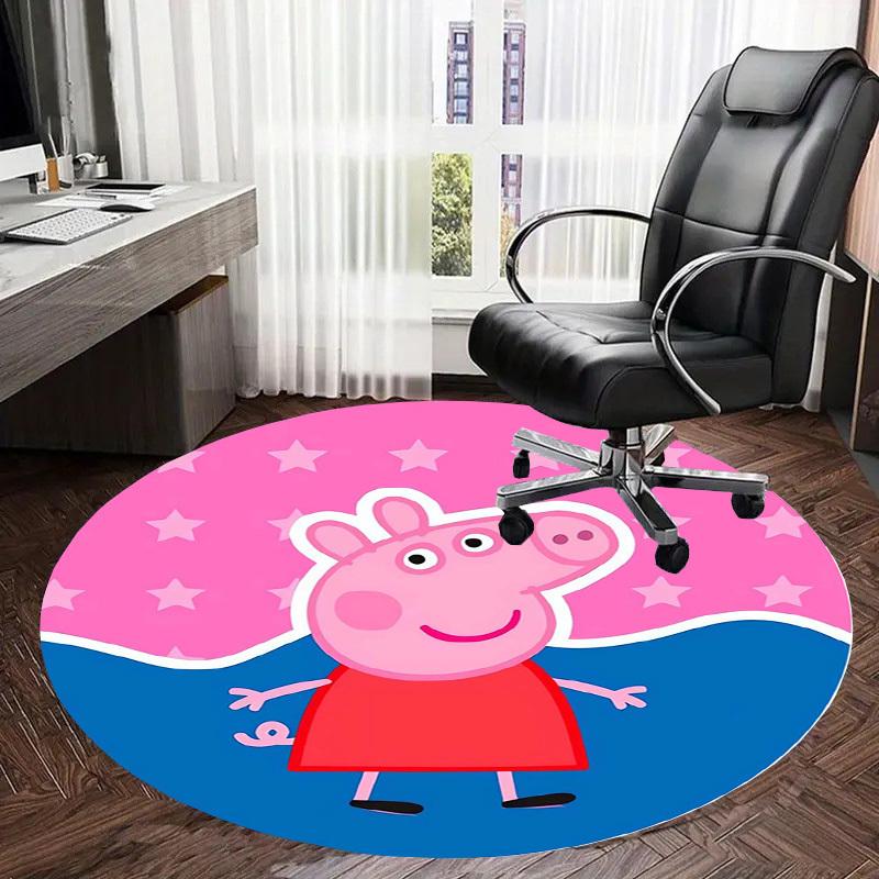 1pc Peppa Pig Round carpet, Made of Polyester,Perfect for Decorating Office Chairs, Living Rooms,fplt165