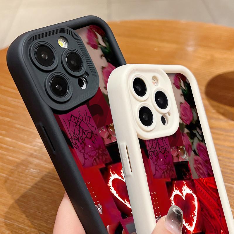 Stylish Red Scenery Pattern Phone Case For iPhone 17 16 15 14 13 12 Pro Max 15 Plus 17 Pro Air 11 16e Shockproof Soft TPU Cover