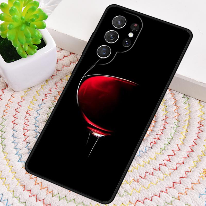 Red Wine Glass TPU Phone Case For Samsung Galaxy note 10 pro S26 S25 S24 S23 S22 Ultra Plus S21 FE S20 Shockproof Cover