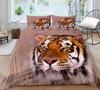 Sada povlečení Tiger Red Rose Flower Přikrývka pro chlapce Africké safari Divoká zvířata Velká kočka Queen King Polyesterový povlak na přikrývku