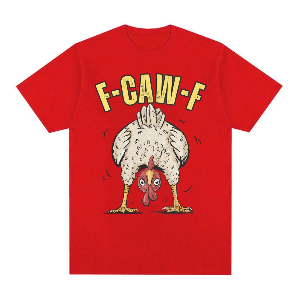 Funny Chicken FCAWF Farm Humor T Shirt Rooster Graphic Meme Tee Shirt Unisex Womens Clothing Cotton Casual High Quality Tshirt S